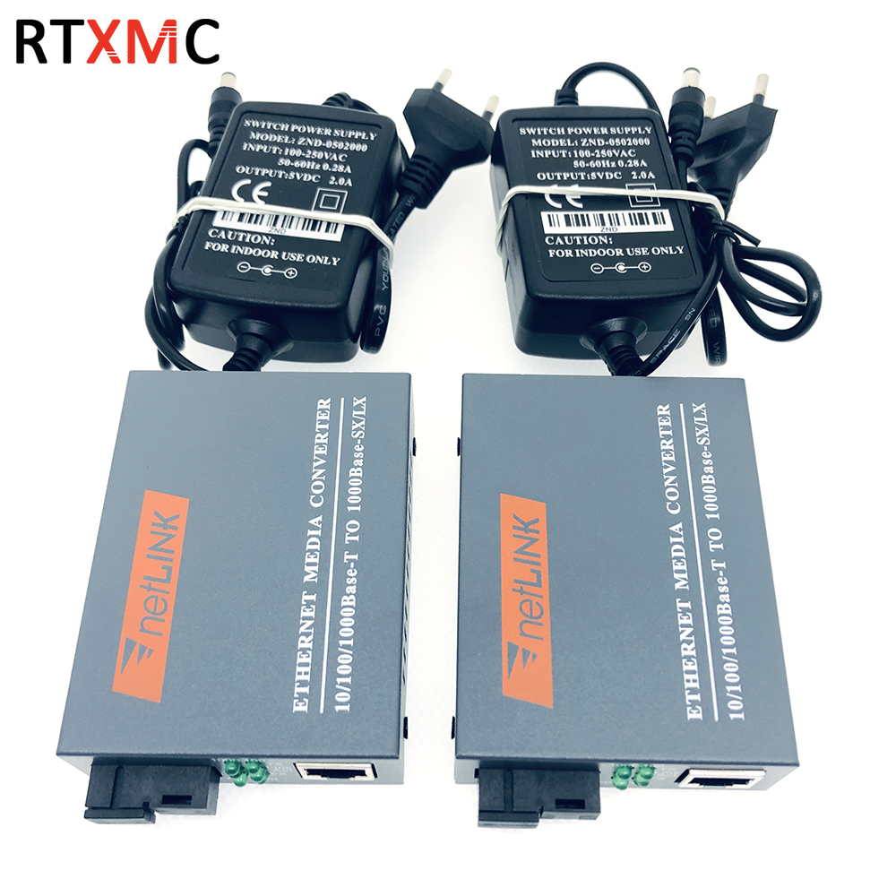 Gigabit Fiber Optical Media Converter 10/100/1000Mbps Single Mode Single Fiber SC Port  External Power Supply